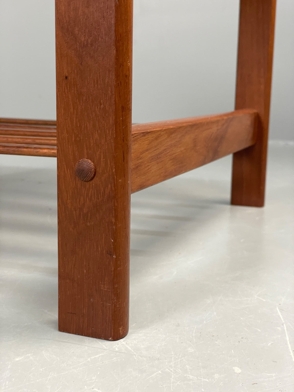 Vintage Teak Side Table Danish 1970s With Magazine Rack Bedside  EB11049 MWOO10