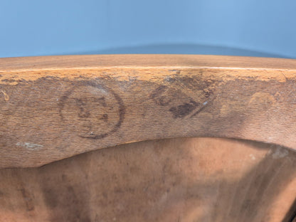 3 1960s Kitchen Chairs Beech Frame Grey Vinyl Seats Retro EB11475 MDIN7