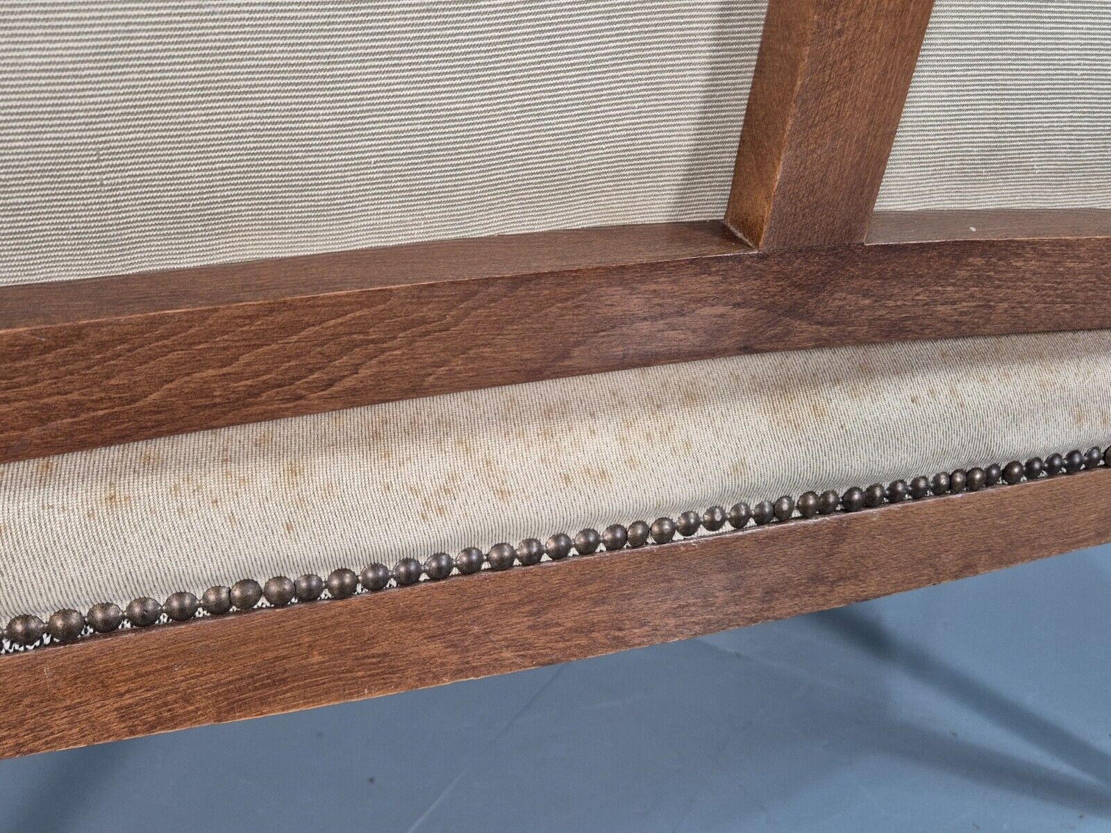 Vintage Danish 2 Seat Open Arm Sofa French Regency Style Embroidery EB8074 V2SS - UKDK FURNITURE