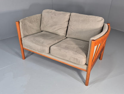 Vintage 2 Seat Settee Mid Century Danish Design Beech Wood Frame EB10508 M2SS18