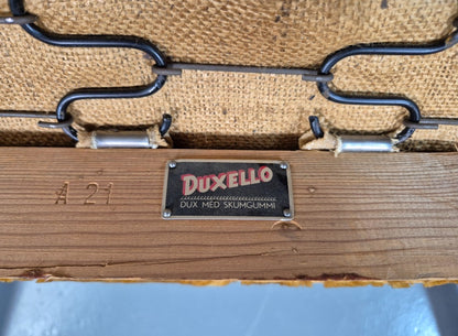 2 Swedish Lounge Chairs Gold Floral Moquette Beech Vintage 1960s MCM EB7031 MNOR13