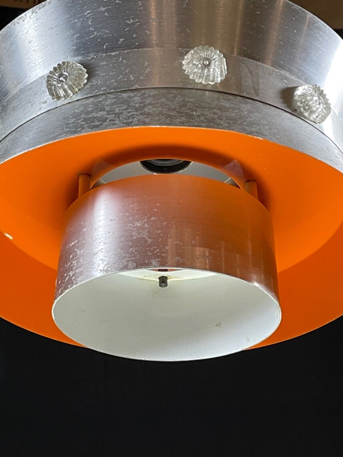 Mid Century Trava Brushed Aluminium, Orange Light, Plastic Detail EB5082 LCLS - UKDK FURNITURE