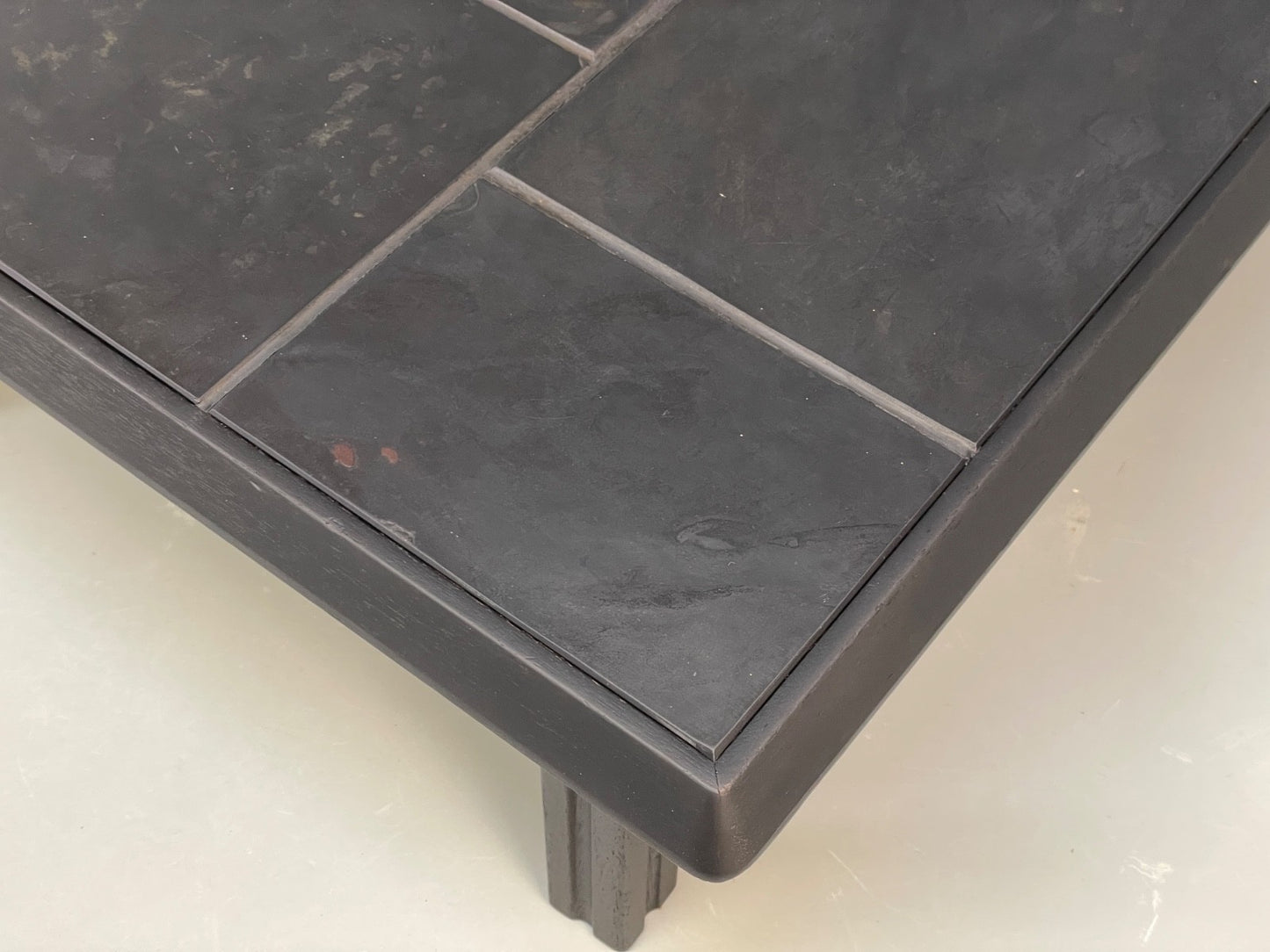 Vintage Tiled Coffee Table Danish 1980s Charcoal Grey Square EB10963 MWOO7