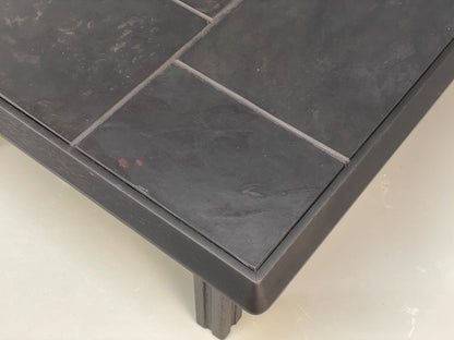 Vintage Tiled Coffee Table Danish 1980s Charcoal Grey Square EB10963 MWOO7