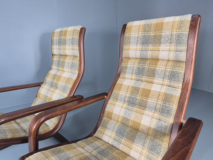 2 Mid Century Lounge Chairs New Upholstery 1970s Retro Danish  EB10325 MBEN7