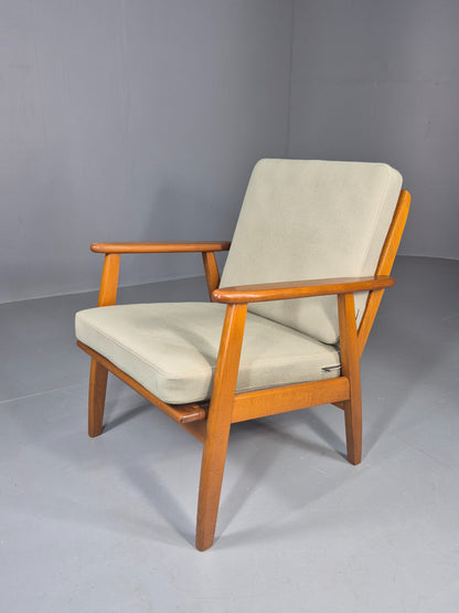 Vintage Mid Century Danish lounge chair Beech Frame 1970s Retro EB11372