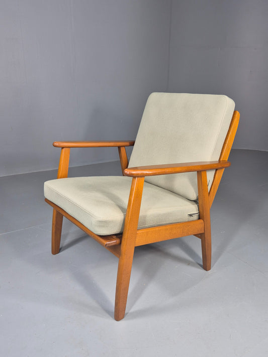 Vintage Mid Century Danish lounge chair Beech Frame 1970s Retro EB11372