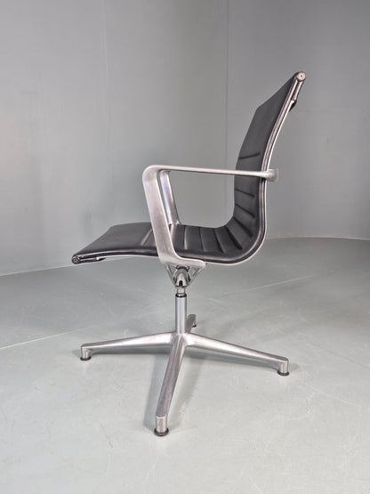 Vintage ICF Eames Style Office Chair Leather and Aluminium EB12243