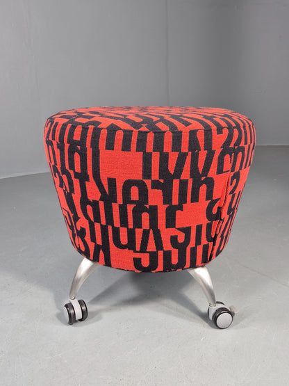 Vintage Orange Box Point Stool Wheely Fun Office Stools EB12235.