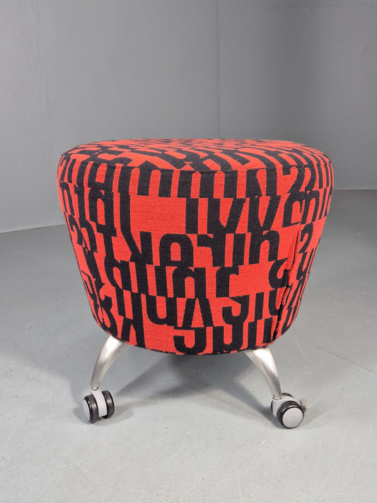 Vintage Orange Box Point Stool Wheely Fun Office Stools EB12235.