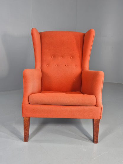 Vintage Midcentury Wing Back Armchair Danish Design 1960s Retro EB12115