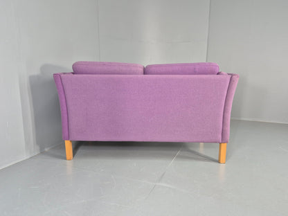 Vintage 2 seater Sofa Mids Century Danish in Purple Wool 1970s Retro EB12144