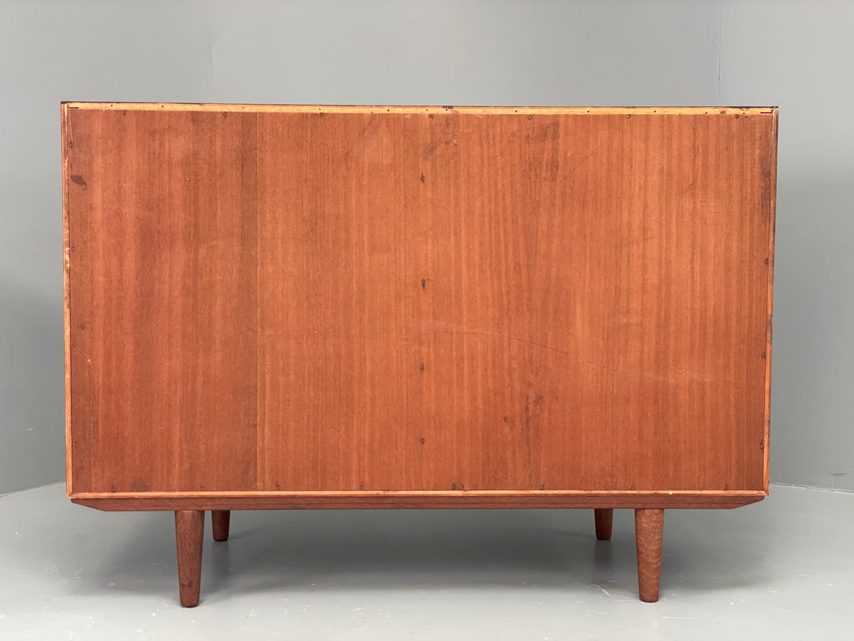 Vintage 1960s Sideboard Cabinet Danish Mid Century Darkwood Shelving EB12922