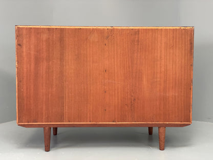 Vintage 1960s Sideboard Cabinet Danish Mid Century Darkwood Shelving EB12922