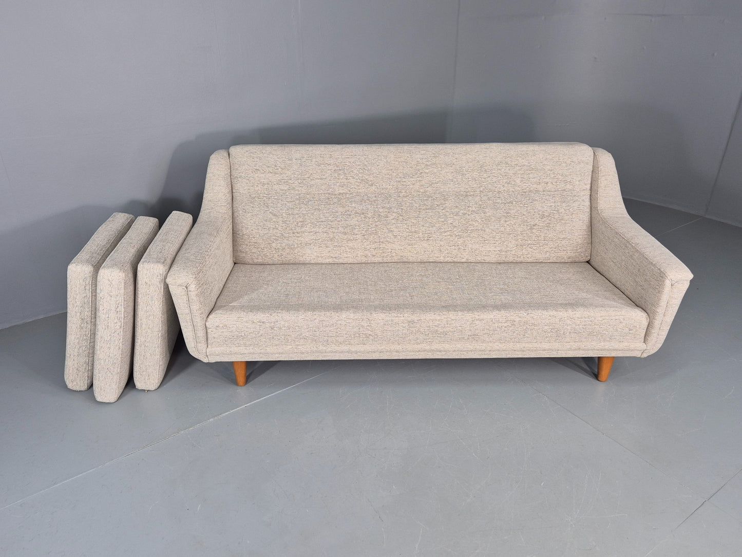 Vintage 3 Seater Midcentury Sofa 1960s Danish New Upholstery Retro EB12262