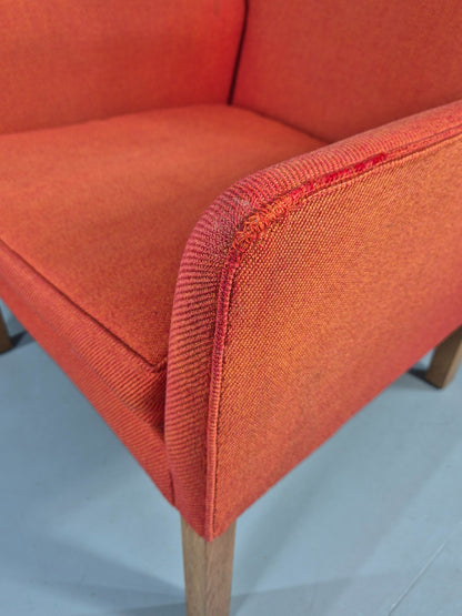 Vintage Mid Century Red Wingback Armchair Danish Design 1960s Retro EB12120