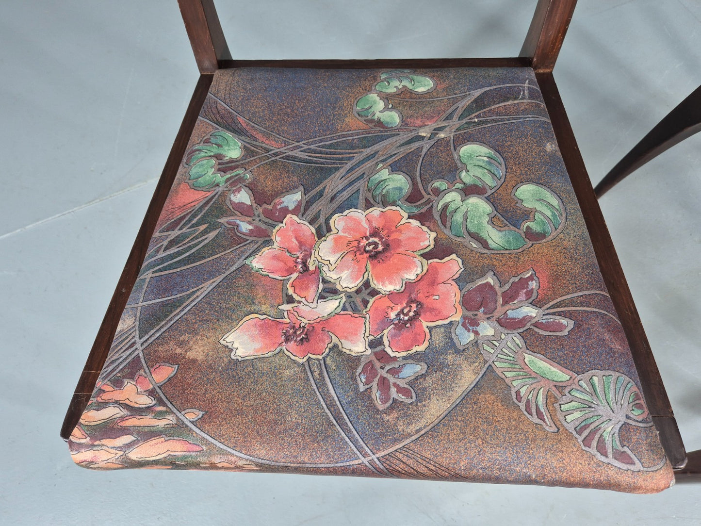 2 Vintage McIntosh Dining Chairs 1960s Retro Floral Upholstery EB12177