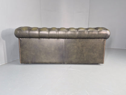 Vintage 2 Seater Sofa Green Chesterfield New Cushions Classic  EB11937