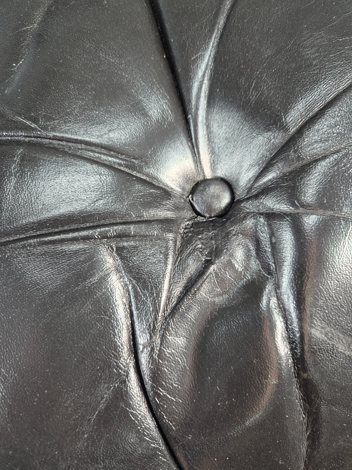 Vintage Mid Century Lounge Chair Black leather Skyline Model 1970s Retro EB12126