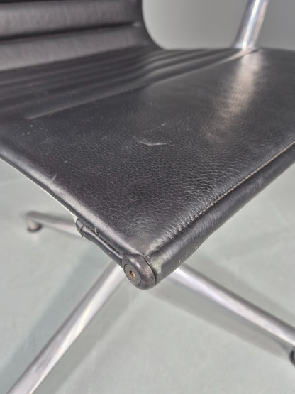 Vintage ICF Eames Style Office Chair Leather and Aluminium EB12241