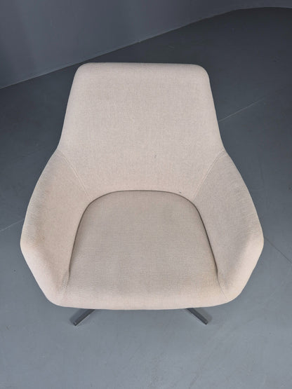 Vintage Swivel Tub Chair Hitch Mylius Modern Design Retro Cream EB12851