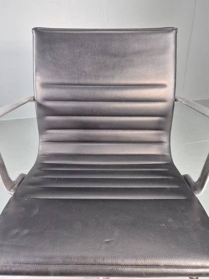 Vintage ICF Eames Style Office Chair Leather and Aluminium EB12240
