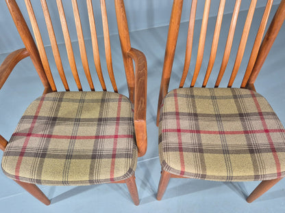 10 Vintage Mid Century Dining Chairs Teak Frame Benny Linden Design 70s EB12165