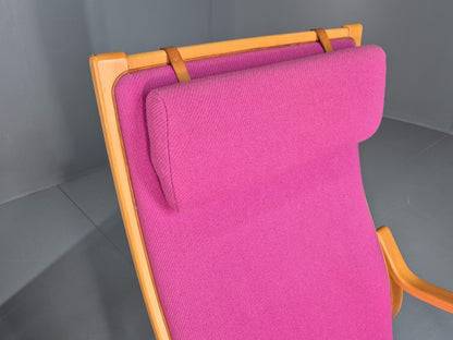 2 Vintage Bentwood Lounge Chairs Finn Ostergaard Pink Wool Retro EB12143