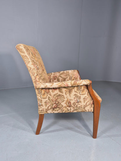 Vintage Parker Knoll Retro 1960s Armchair Floral Upholstery Beech Frame EB12167