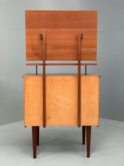 Vintage 1970s Bedside Cabinet Chest Of Drawers Cherry Mirror Retro EB12302