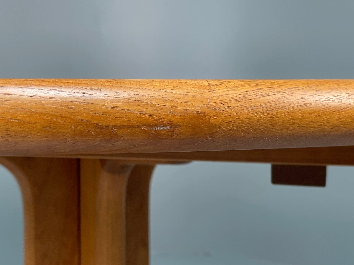 Vintage Teak Dining Table Circular Danish Retro Design 1970s EB12074