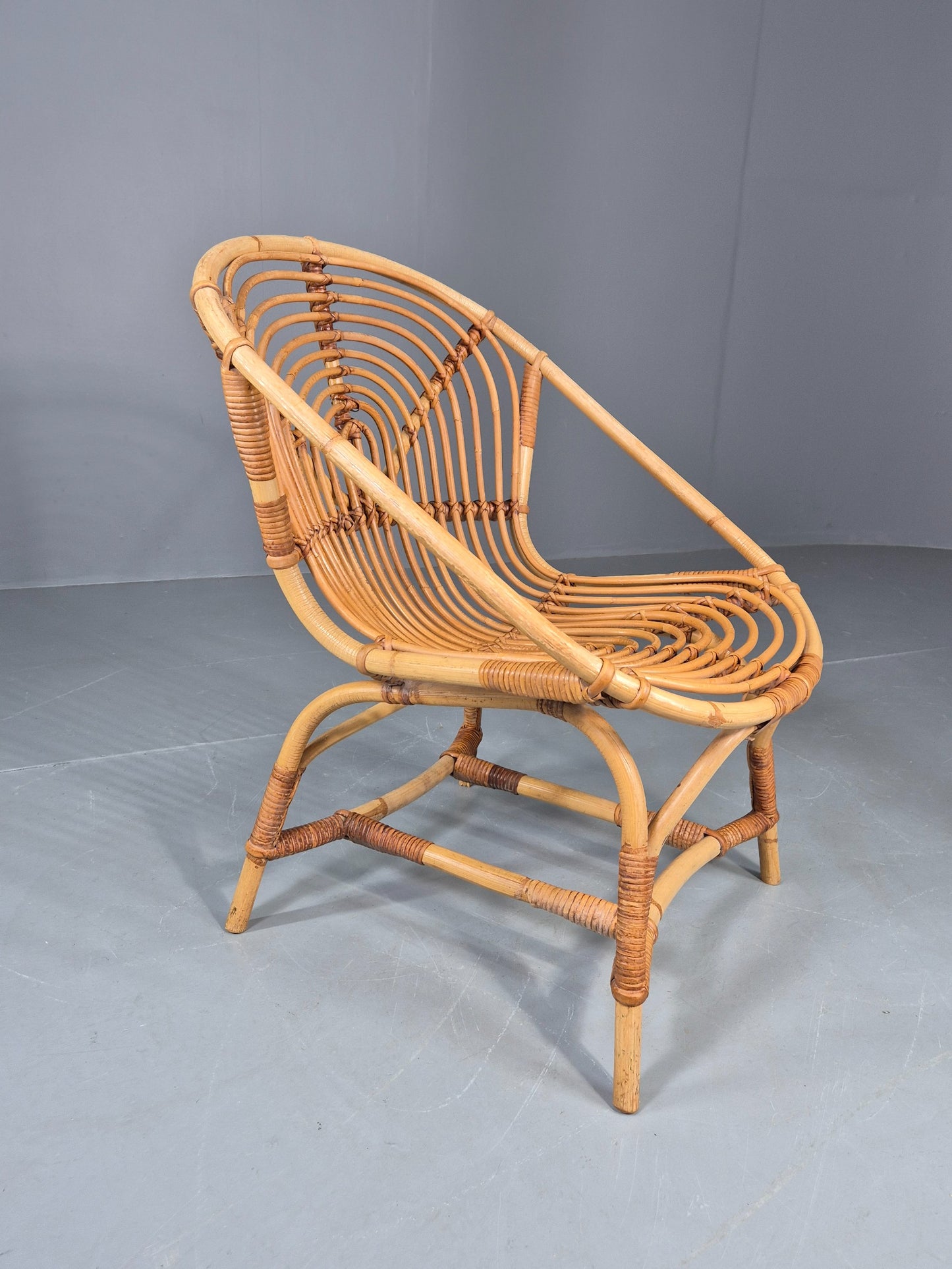 Vintage 1970s Cane work Lounge Chair Stylish Quality Retro EB11601