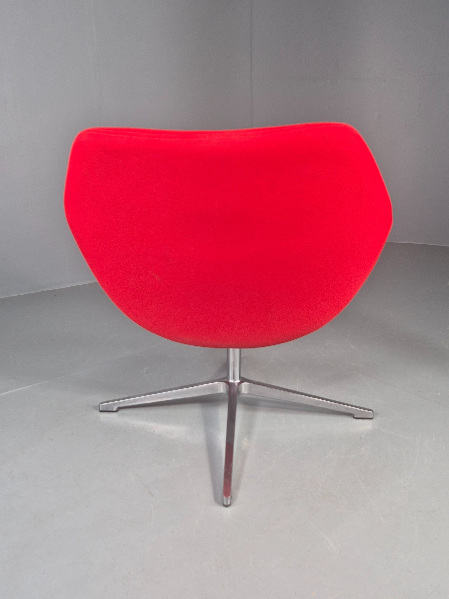 Vintage Allermuir Open Range Swivel Chair Red Fabric EB12247