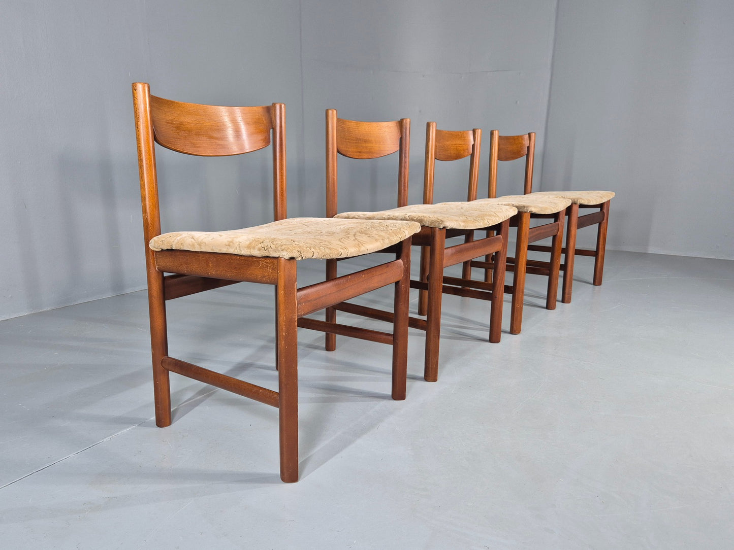 4 Vintage Teak Dining Chairs White and Newton 1960s Retro MCM EB12254