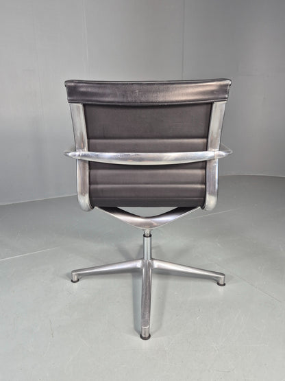 Vintage ICF Eames Style Office Chair Leather and Aluminium EB12240