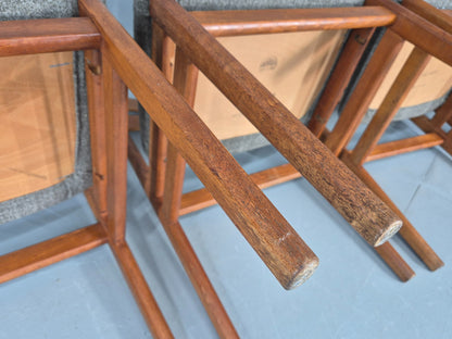 4 Vintage Danish Dining Chairs Teak Frames New Upholstery Boltinge 1970s EB12263