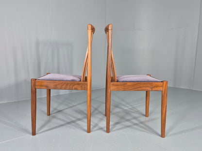 2 Vintage 1970s Dining Chairs Teak Frame New Seats Meredew Brand Retro Eb12489