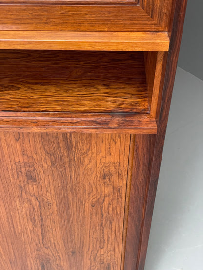 Vintage Danish Wall Unit Mid Century 1960s Tambour Shelving Cabinet Retro 13100