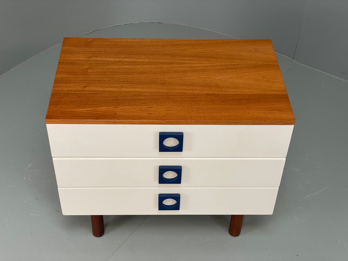 Vintage Chest Of Drawers By Uniflex Teak Retro 1960s Mid Century White EB12961