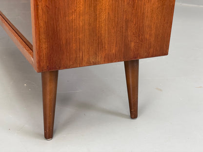 Vintage 1960s Glazed Bookcase Walnut Mid Century Retro Adjustable EB12220