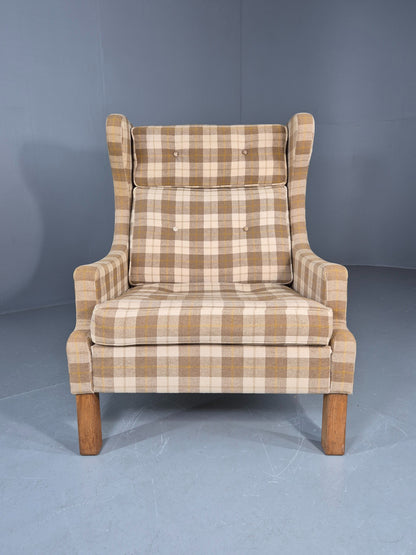 Vintage Mid Century Wing Back Lounge Chair Danish Design Retro EB12398