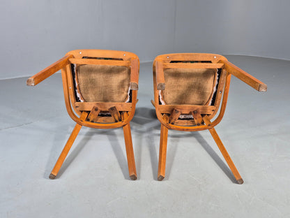2 Vintage 1960s Dining Chairs with Bentwood Backs Apersite Brand Retro EB12224
