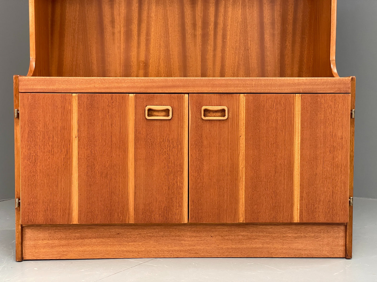 Vintage Teak Wall Unit Jentique 1970s Retro Shelving Glazed EB11972