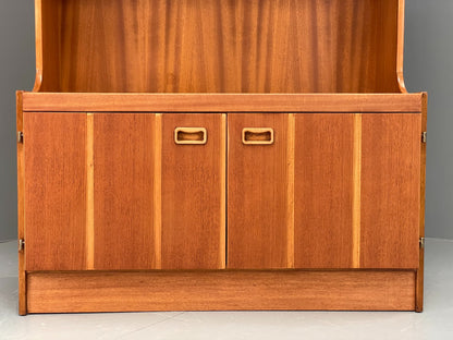 Vintage Teak Wall Unit Jentique 1970s Retro Shelving Glazed EB11972