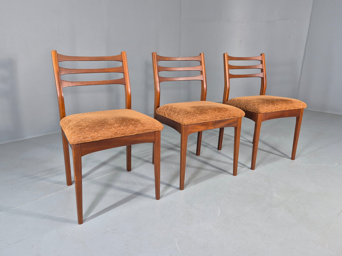3 Vintage Jentique Dining Chairs 1970s Retro Teak Frames MCM Eb13053