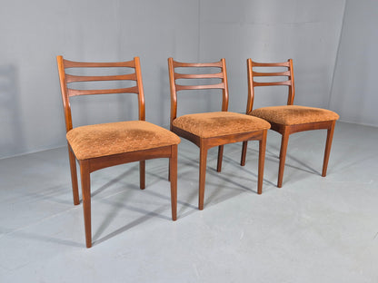 3 Vintage Jentique Dining Chairs 1970s Retro Teak Frames MCM Eb13053
