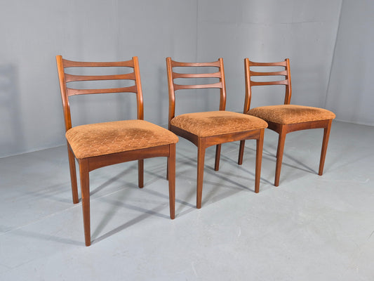 3 Vintage Jentique Dining Chairs 1970s Retro Teak Frames MCM Eb13053