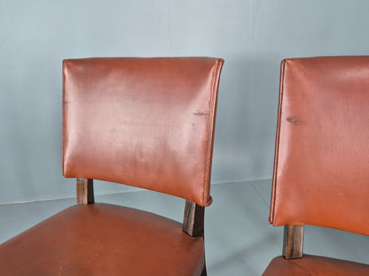3 Mid Century Style Leather Dining Chairs Rero late 20th Century EB12532