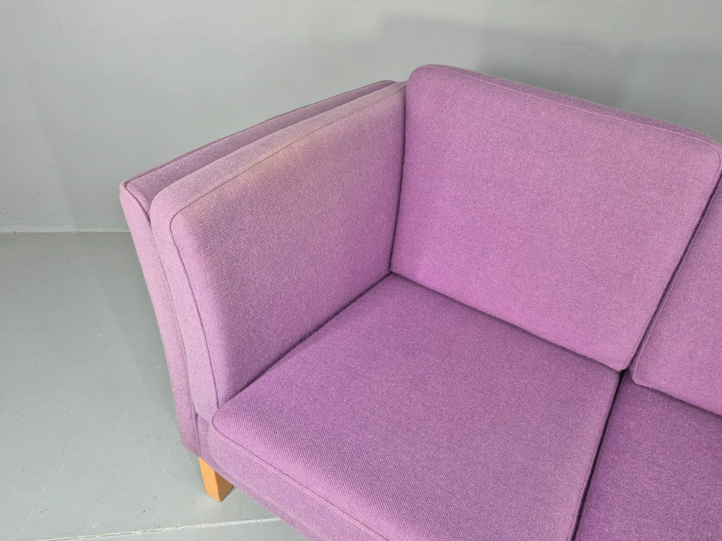Vintage 2 seater Sofa Mids Century Danish in Purple Wool 1970s Retro EB12144