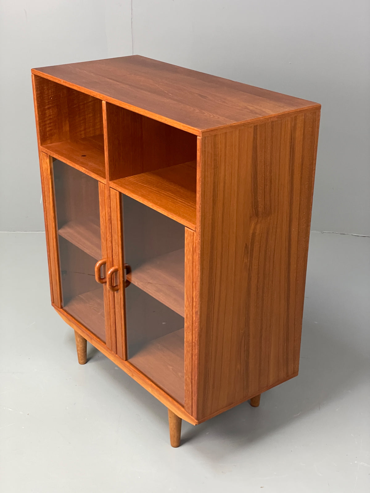 Vintage Teak Cabinet Danish 1970s Retro Mid Century Shelving Cupboard EB12965